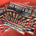 Red, White and Blue WV Lottery Scratch off tickets