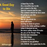 #Poem by #WVPoetrygirl - A Good Day to Die